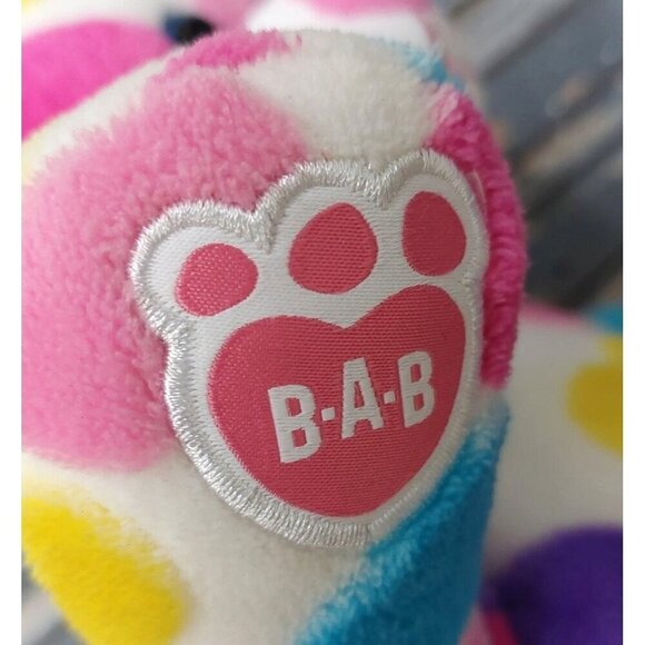 Build a Bear Workshop Colorful Pastel Hearts Plush Stuffed 16" Teddy Bear Toy - Picture 6 of 10